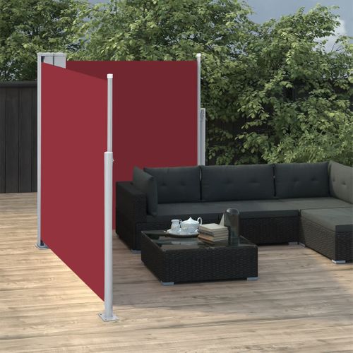 Store Banne - Auvent Latéral Rétractable 170 X 600 Cm Rouge At132