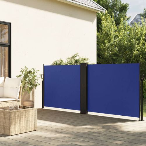 Store Banne - Auvent Latéral Rétractable Bleu 140x1200 Cm At280
