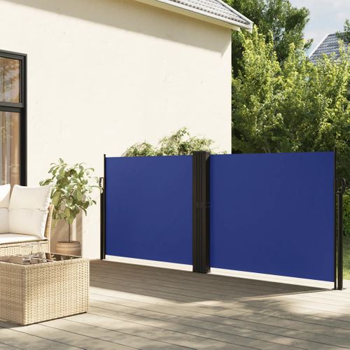 Store Banne - Auvent Latéral Rétractable Bleu 140x600 Cm At285