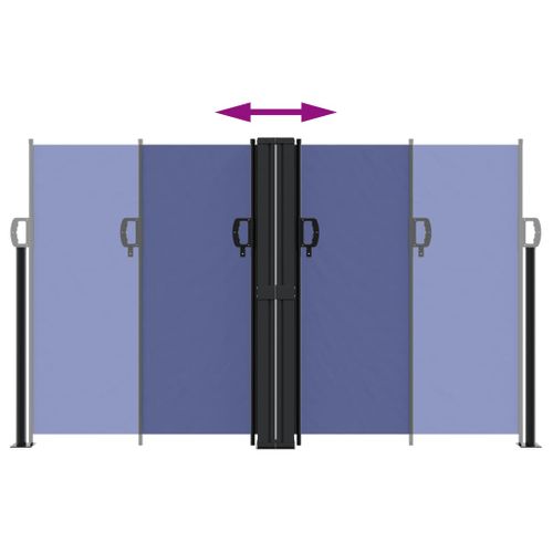 Store Banne - Auvent Latéral Rétractable Bleu 140x600 Cm At285