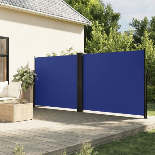 Store Banne - Auvent Latéral Rétractable Bleu 160x600 Cm At293