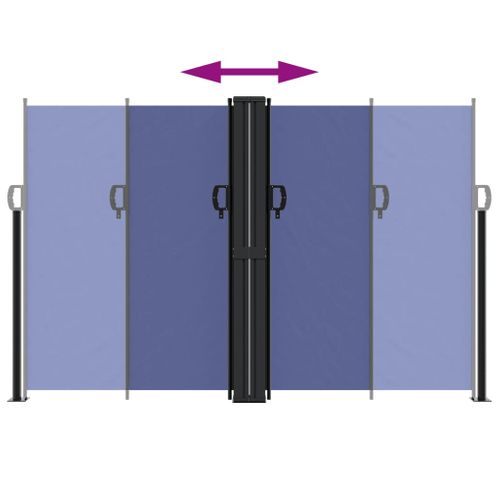 Store Banne - Auvent Latéral Rétractable Bleu 160x600 Cm At293
