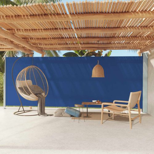 Store Banne - Auvent Latéral Rétractable De Patio 200x600 Cm Bleu At505