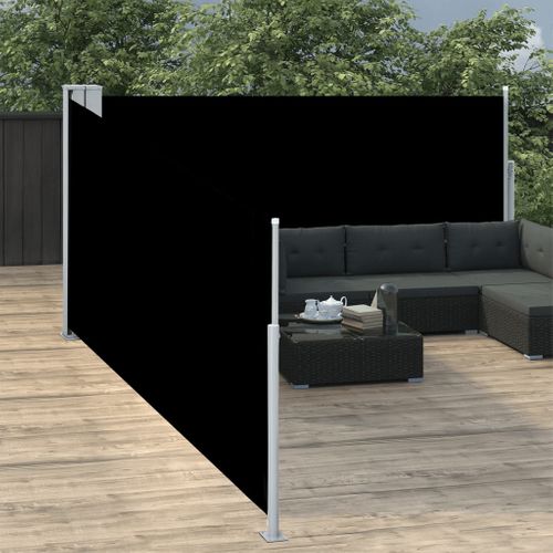 Store Banne - Auvent Latéral Rétractable Noir 100 X 1000 Cm At597