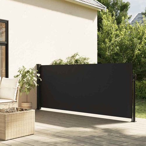 Store Banne - Auvent Latéral Rétractable Noir 140x600 Cm At617