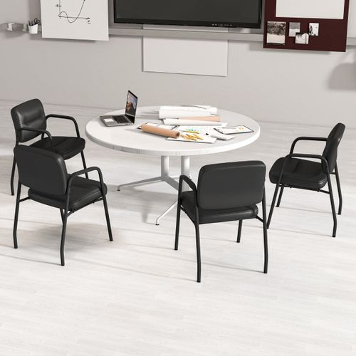 Ensemble De 2 Chaises D'invité Pour Salle D'attente Chaises De Réception Rembourrées En Cuir Pu