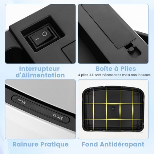 Poubelle Cuisine 50l Automatique En Acier Inox. Anti-empreintes Fermeture Amortie