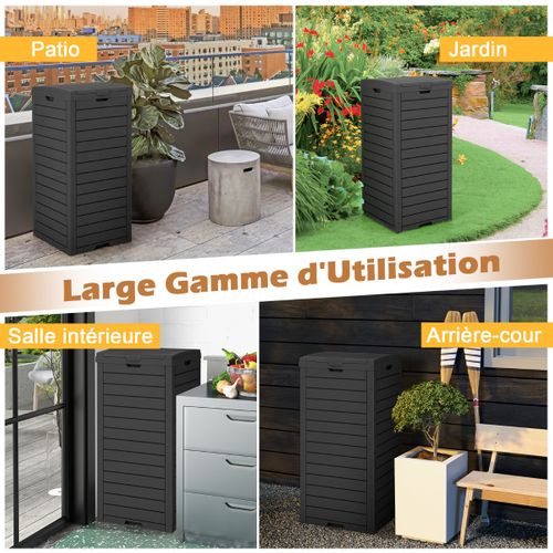 Poubelle D'extérieur De 117,5l Avec Couvercle Et Plateau à Liquide Extractible Conception à Double