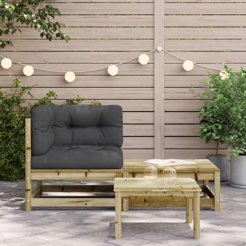Canapé D'angle De Jardin Avec Coussins Et Repose-pieds