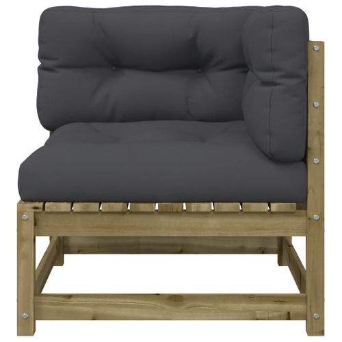 Canapé D'angle De Jardin Avec Coussins Et Repose-pieds