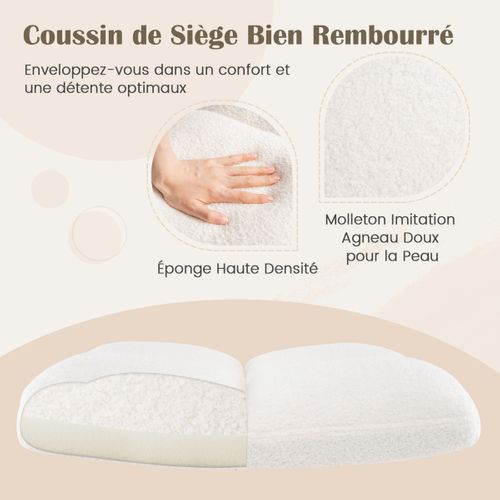 Fauteuil De Bureau Chaise De Bureau à Roulettes Hauteur Réglable Sans Accoudoirs Beige