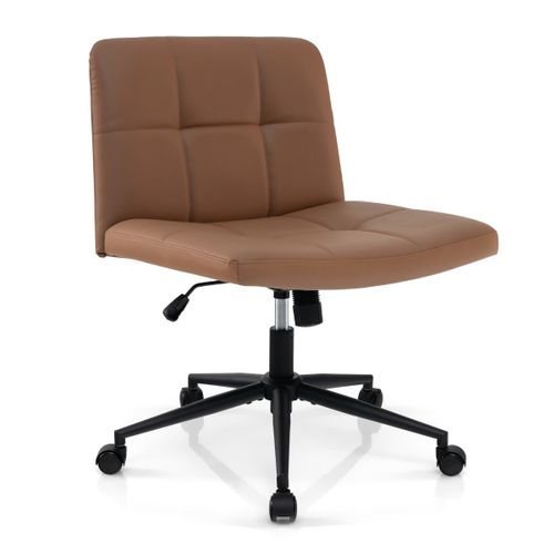 Fauteuil De Bureau Chaise De Bureau à Roulettes Avec Siège Surdimensionné Hauteur Réglable Marron