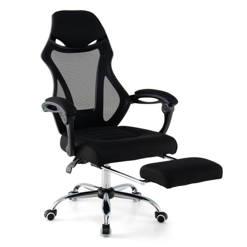 Fauteuil De Bureau Pivotante Chaise De Bureau Ergonomique Avec Repose-pieds Dossier Réglable Noir