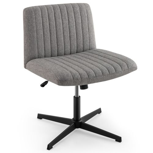 Fauteuil De Bureau Chaise De Bureau Sans Roulettes Accoudoirs Siège Large Hauteur Réglable Gris