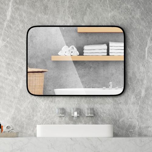 Miroir De Salle De Bain Rectangulaire 70x50cm Miroir Avec Protection Incassable