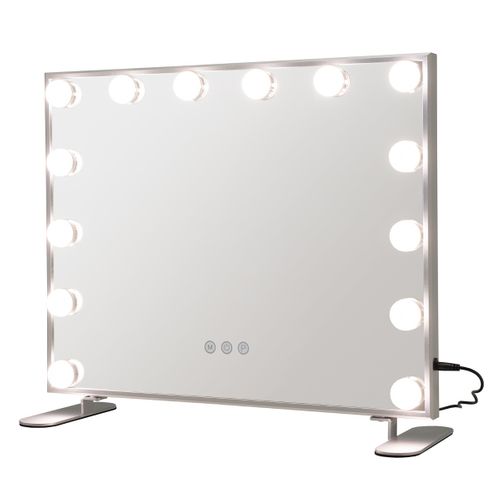Miroir Maquillage Hollywood 14 Ampoules LED Tactile Éclairage Luminosité Rglable Blanc