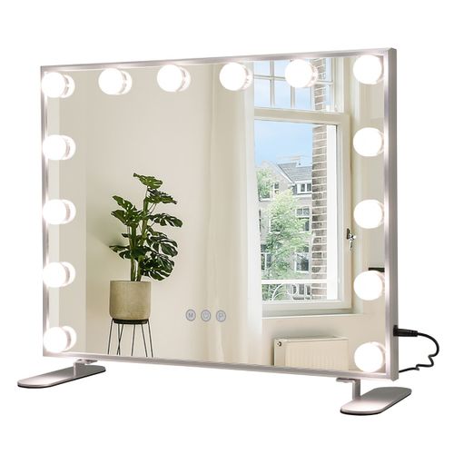 Miroir Maquillage Hollywood 14 Ampoules LED Tactile Éclairage Luminosité Rglable Blanc