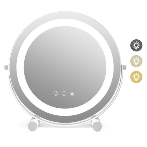 Miroir Maquillage Lumière LED Réglable 30cm Écran Tactile Rotation à 360° Fonction Mémoire