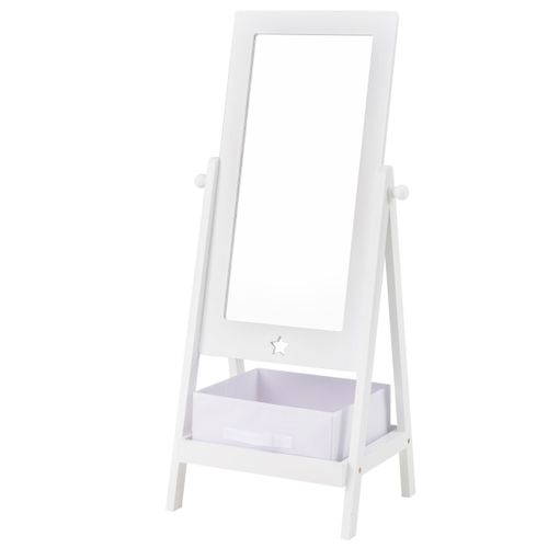 Miroir Sur Pied Pour Enfants Miroir De Toilette Sur Pied Rotatif Blanc