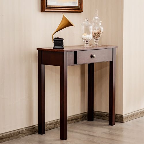 Table Console Table D'entrée Avec Tiroir Pour Salon Salle De Bain Couloir 71x30x71cm Marron
