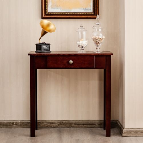 Table Console Table D'entrée Avec Tiroir Pour Salon Salle De Bain Couloir 71x30x71cm Marron