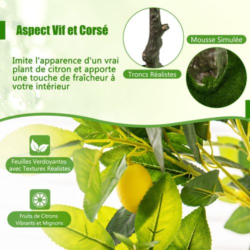 Plante Artificielle De 160cm Avec Pot Rempli De Ciment Citronnier Artificiel Avec Plante Verte