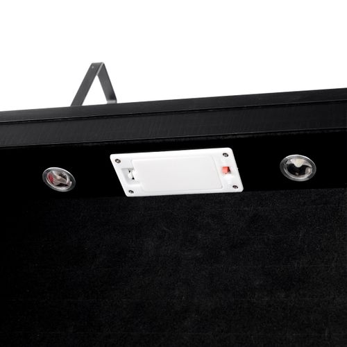 Armoire à Bijoux Avec Miroir Et Lumière LED Multiples Rangements, Avec Crochets Pour Porte