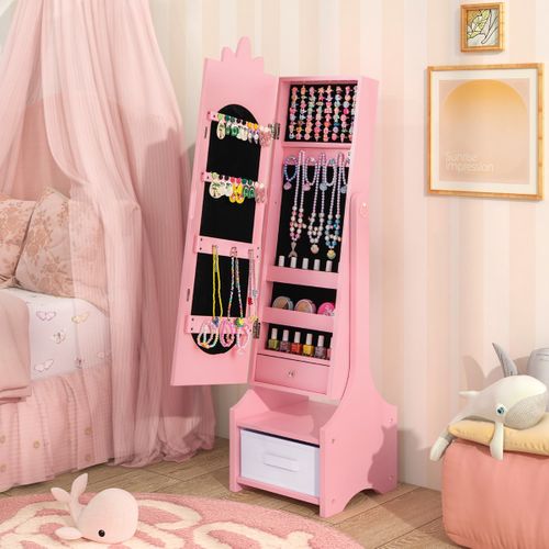 Armoire à Bijoux Pour Enfants Miroir Sur Pied Miroir De Courtoisie Pour Enfants Crochets