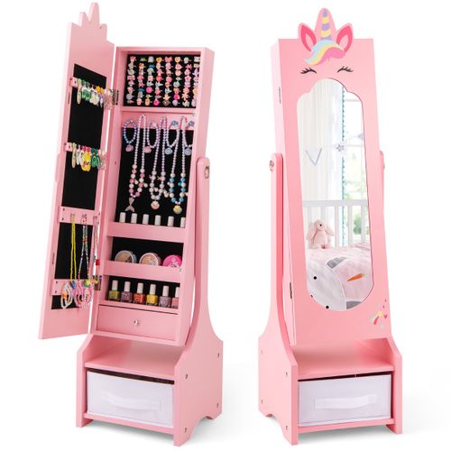 Armoire à Bijoux Pour Enfants Miroir Sur Pied Miroir De Courtoisie Pour Enfants Crochets