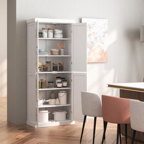 Armoire De Rangement, Armoire De Chambre Avec 2 Étagères Réglables Salon 76x40x184,5cm Blanc