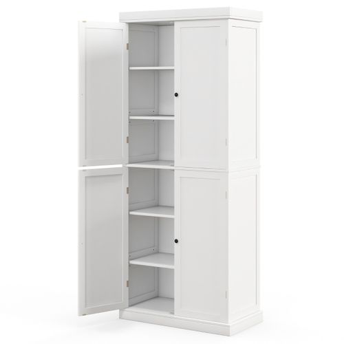 Armoire De Rangement, Armoire De Chambre Avec 2 Étagères Réglables Salon 76x40x184,5cm Blanc