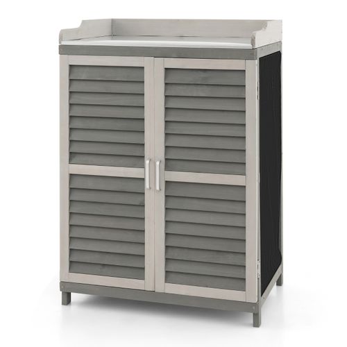 Abri De Jardin, Cabane De Jardin Extérieur à 2 Étagères 67x47x100cm Gris Bois De Sapin