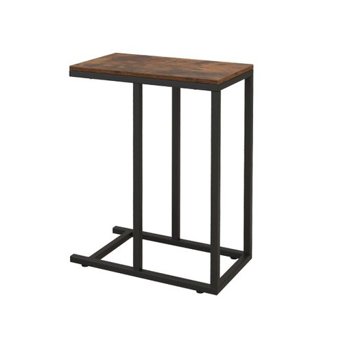 Table D'appoint En Forme De ‘c’ Pour Canapé Et Lit De Canapé 64 Cm Cadre En Métal Table à Plateau