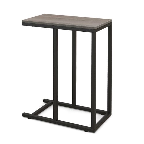 Table D'appoint En Forme De ‘c’ Pour Canapé Et Lit De Canapé 64 Cm Cadre En Métal Table à Plateau
