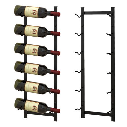 Étagère à Vin Mural Métallique 73 Cm Casier/étagère à Vin Pour 6 Bouteilles