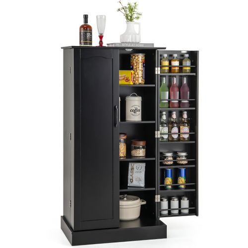 Buffet De Cuisine, Meuble De Rangement, Meuble Cuisine à 2 Portes 60 X 40 X 120 Cm Noir