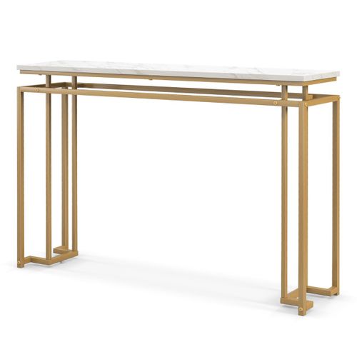 Table Console, Meuble D'entrée, Console Meuble Géométrique Moderne 120x30x805cm Blanc