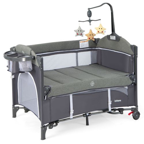 5 En 1 Lit Parapluie Bébé Avec Matelas Et Table à Langer Lit Bébé Evolutif Avec 4 Hauteur Réglable