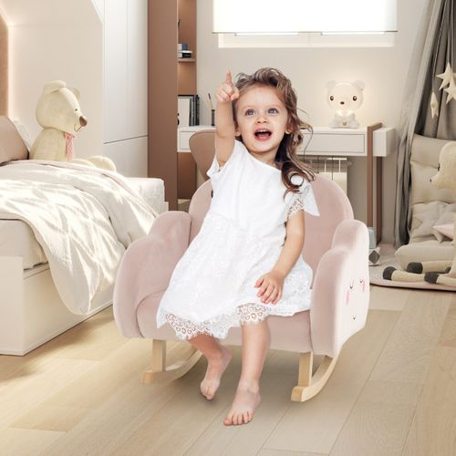 Chaise à Bascule Pour Enfant Siège Enfant Pieds En Bois Massif Patins Antidérapants