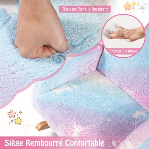 Chaise à Bascule Pour Enfants Siège Enfant En Flanelle Avec Pieds à Bascule En Bois