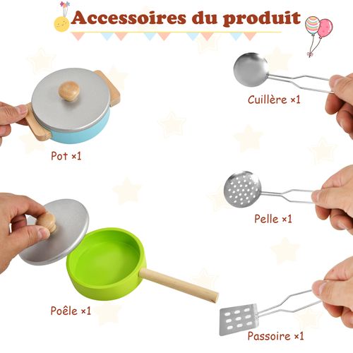 Cuisine Pour Enfants Avec Accessoires : Micro-ondes Casserole Ustensile Jeu D'imitation Ensemble