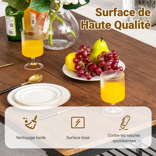 Ensemble Table Et 2 Chaise 1 Banc 4 Personnes Style Industriel Structure En Métal