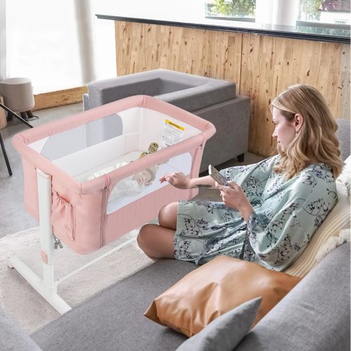 Lit Cododo Bébé à 5 Hauteurs Réglables Charge 9kg Lit Berceau Maille Respirante Sac De Voyage