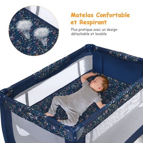 Lit Parapluie Pour Bébé Avec Matelas Roulettes Sac De Transport Parc Bébé 0-36 Mois