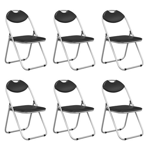 Lot De 6 Chaise Pliante En Métal Chaise Visiteur Pliable Rembourré Avec Poignée Charge 115 Kg
