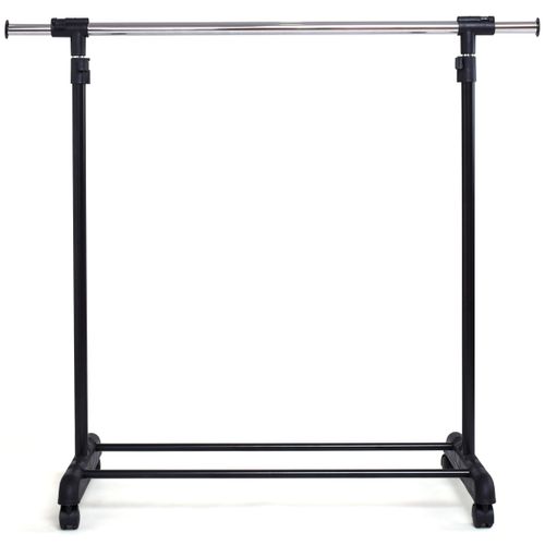 Portant Penderie à Vêtements Mobile Télescopique En Acier Inoxydable Hauteur Et Largeur Réglables