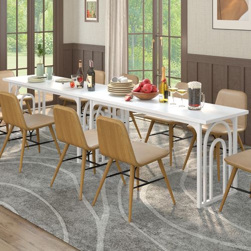 Table à Manger Pour 6-8 Personnes Table De Cuisine Rectangulaire De 160 Cm Style Ferme Avec Pieds