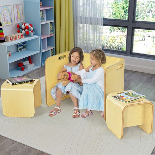 Table Enfant Avec Chaises Design Moderne En Bois D' Bouleau Pour Manger Etudier Et Jouer