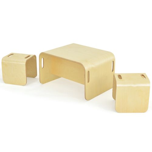 Table Enfant Avec Chaises Design Moderne En Bois D' Bouleau Pour Manger Etudier Et Jouer