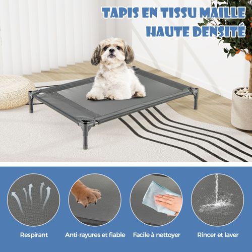 Niche Surélevée De 91 Cm Pour Petits Chiens Fenêtre Ventilée Housse Amovible Intérieur Extérieur